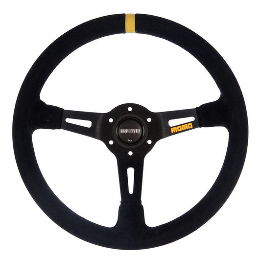 GENUINE Momo Mod.08 350mm Black Suede Steering Wheel