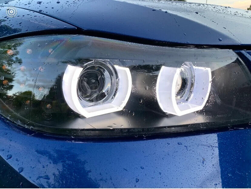 Black LED 3D DRL Headlights - Xenon for BMW 3 Series E90/E91 2009-2012 LCI