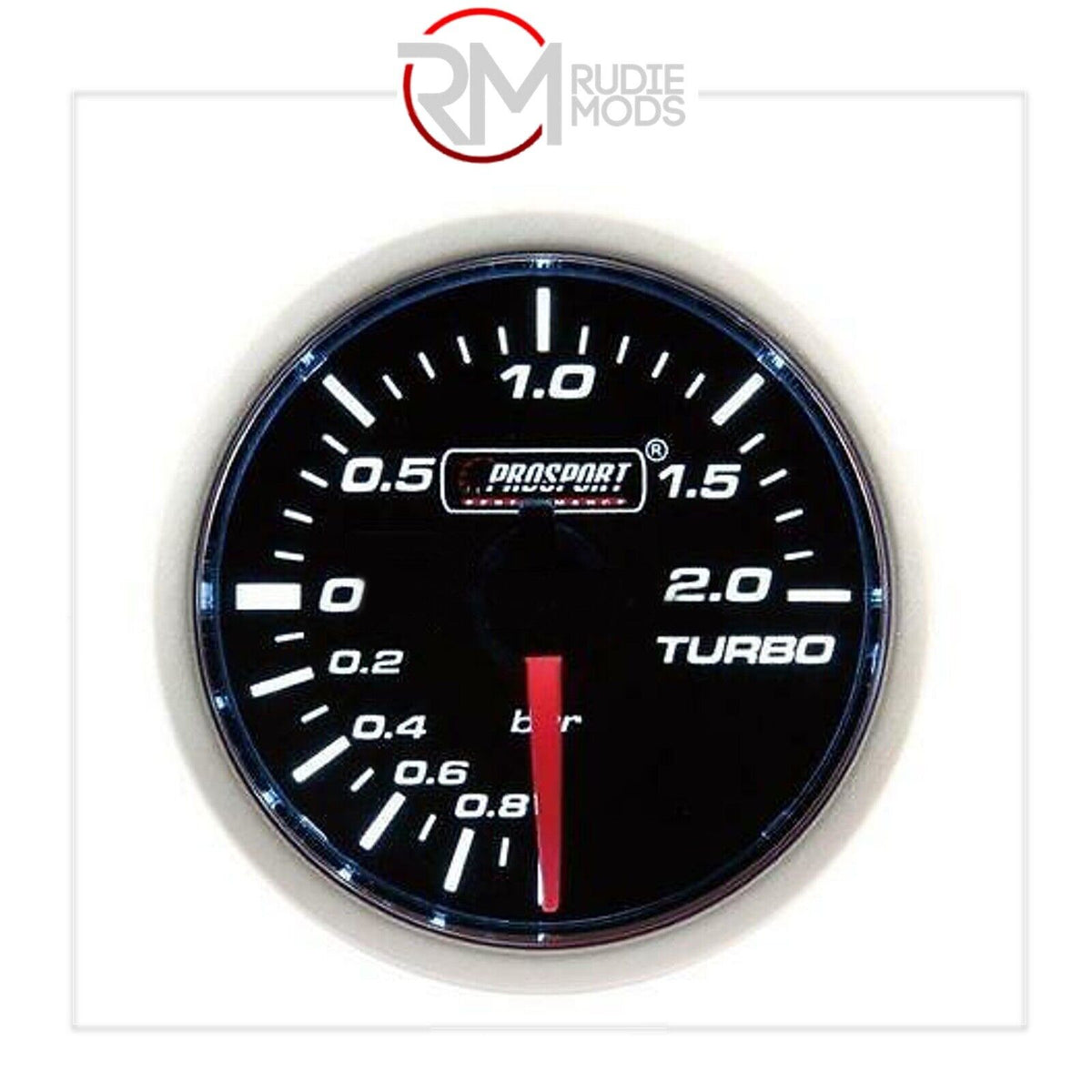 52mm Super Smoked Design with White illumination Turbo Boost Gauge - BAR