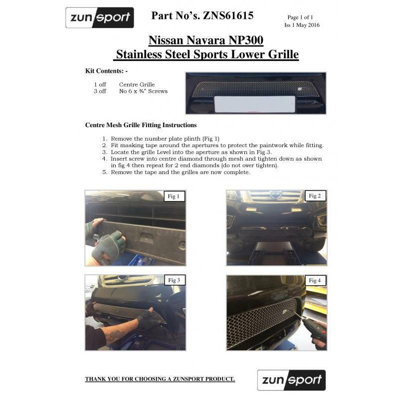 Zunsport Grille for Nissan Navara Full Grille Set (NP300) (2015 -) Black Finish