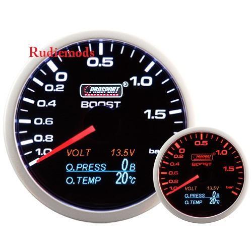 Prosport 60mm 4-1 Multi Gauge- Boost BAR , Oil Pressure, Oil Temp, Volt