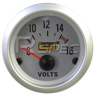 Car 52mm Silver Faced Voltage DC Volts Gauge