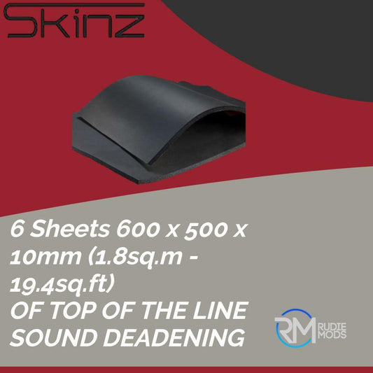 Skinz Panel Liner 10mm 6 Sheets Car Van Deadening Sound Proofing 19.4sq.ft