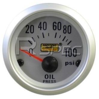 Car 52mm Silver Faced Oil Pressure Gauge PSI inc sender