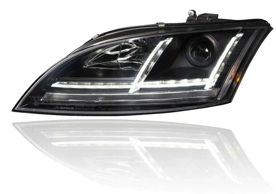 Audi TT 2006-2009 8J Black LED DRL Headlights Sequential Indicator