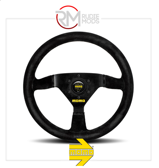 Official MOMO MOD.69 STEERING WHEEL - BLACK SUEDE  Ø350mm M11111693521L