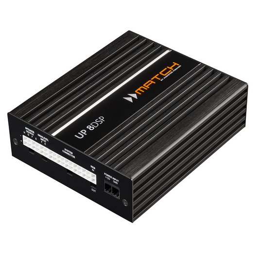 MATCH 10-channel Plug & Play upgrade amplifier with integrated 8-channel DSP
