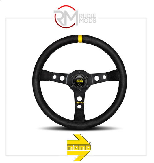 Official MOMO MOD.08 STEERING WHEEL - BLACK SPOKE/BLACK SUEDE Ø350mm M1115008522