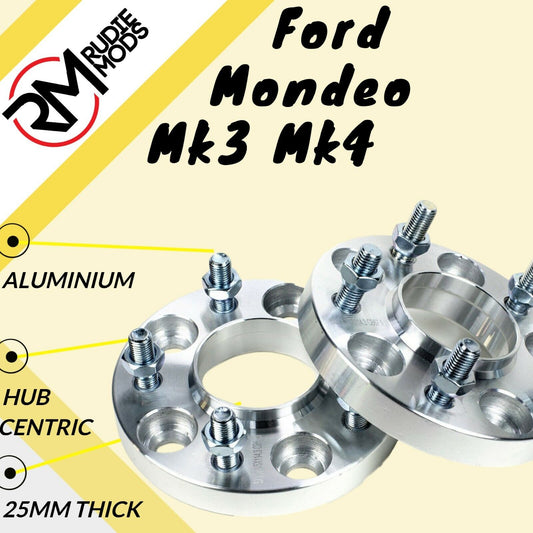 Ford Mondeo Mk3 Mk4 5x108 25mm Hubcentric wheel spacers 1 pair - UK MADE