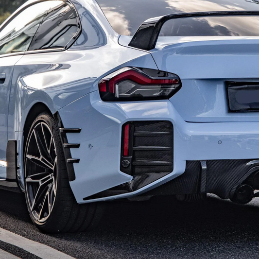 BMW G87 M2 M Performance Style Pre-Preg Carbon Fibre Rear Bumper Trims 2023-