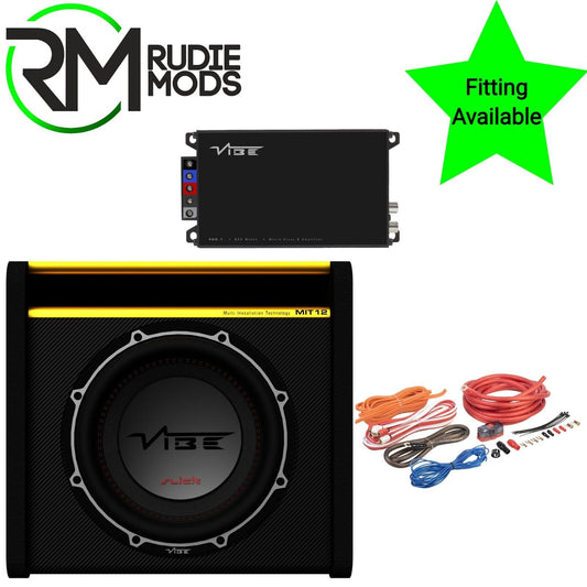 VIBE SLICK MIT 12" Bass Enclosure Car Sub with Amp & wiring kit SLICKMIT12-V3