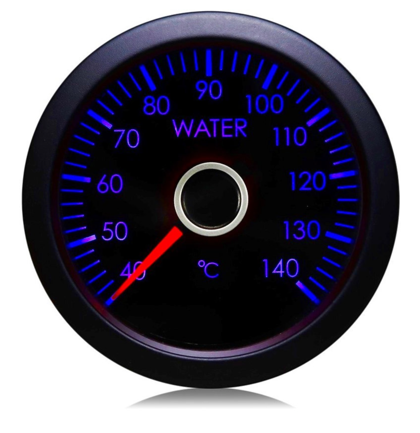 52mm VW Red Needle Water Temperature Gauge (°C)