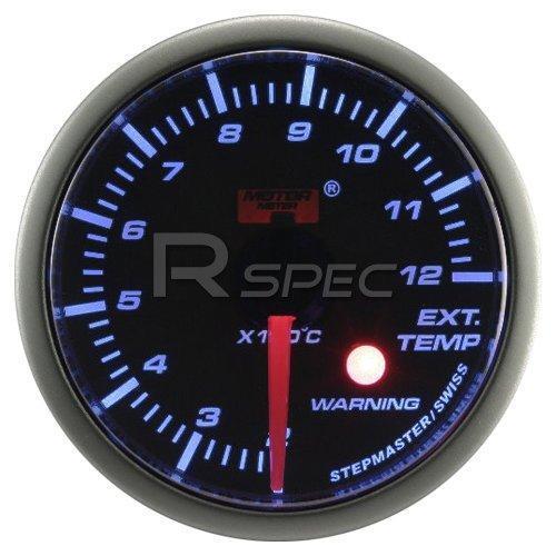 Car 52mm Smoked Blue 52mm Stepper Motor Exhaust Gas Temp EGT with warning