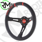 CAR STEERING WHEEL DRIFTING BLACK LEATHER RED INSERTS Ø330mm VDRIFT33NROSR