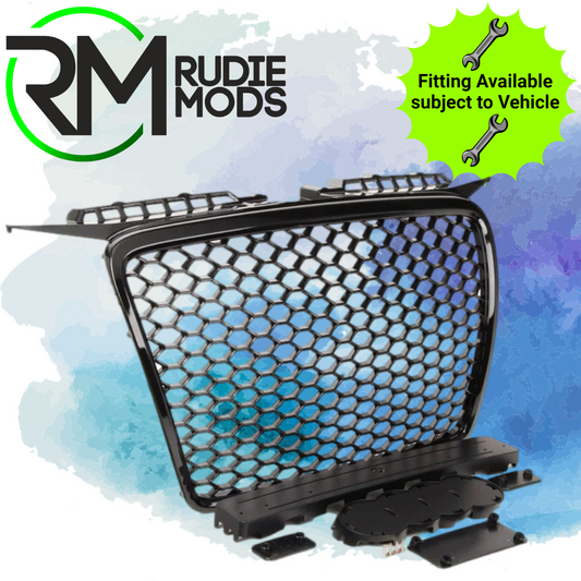 Gloss Black Honeycomb Debadged Grill for Audi A3 8P RS Style 2005-2008
