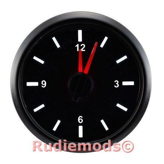 Prosport 52mm Gauge Deluxe Black Face / Clear Lens Time Clock