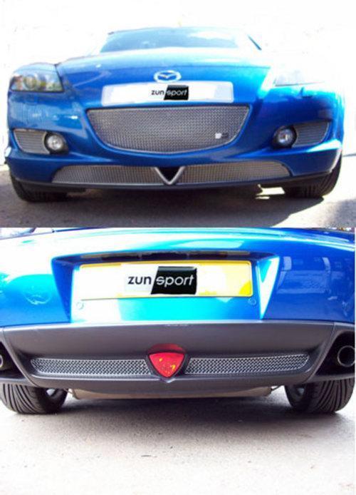 Zunsport Mazda RX8 2004-2006 Front and Rear Stainless Steel Grille Set