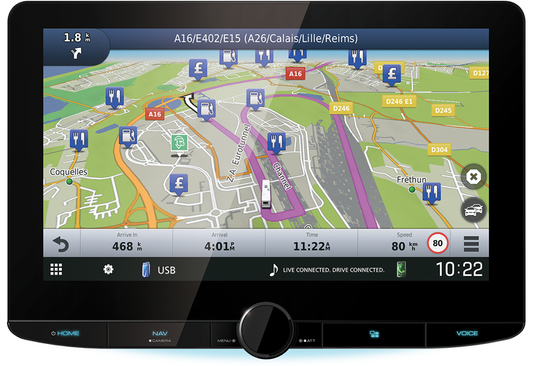 KENWOOD DNR 992RVS 10.1" Campervan Satnav headunit with Garmin Maps