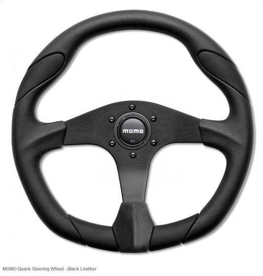MoMo QUARK STEERING WHEEL - BLACK / AIRLEATHER Ø350mm VQUARK350BLKR