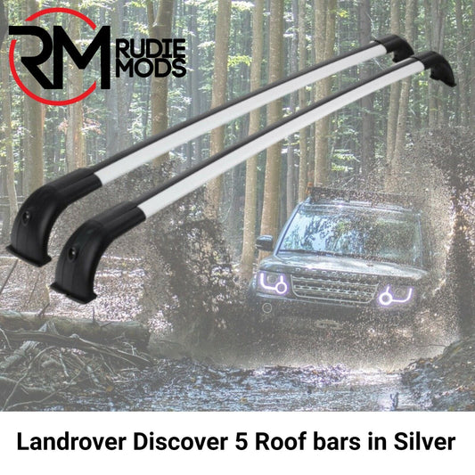 SILVER ROOF RACK BARS FOR LAND ROVER DISCOVERY 5 ANTI THEFT