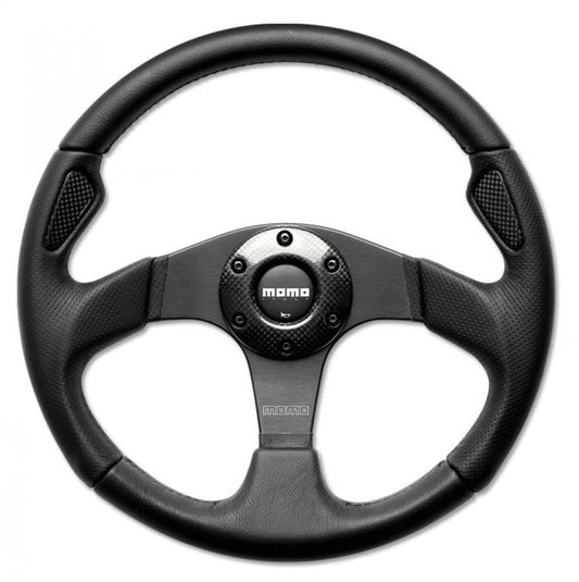 Momo Steering Wheel Jet 320mm Black Leather with carbon accents