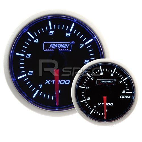 Prosport 52mm Super Smoked Blue / White RPM Revs Petrol 0-10000RPM Gauge