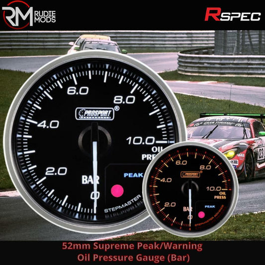 R SPEC 52mm Supreme Peak/Warning Oil Temperature Gauge ºC