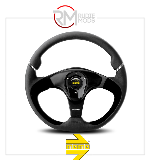 Official MOMO NERO STEERING WHEEL - BLACK LEATHER Ø350mm VNERO3500NEL