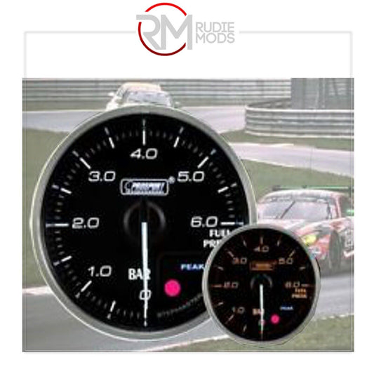 R SPEC 52mm Supreme Peak/Warning Fuel Pressure Car Gauge (Bar)