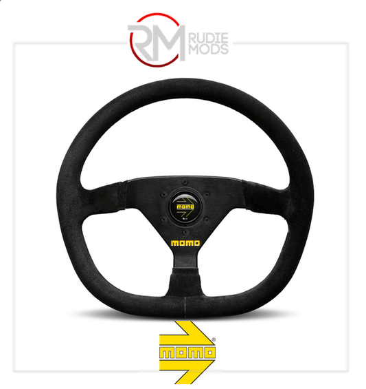 Official MOMO MOD.88 STEERING WHEEL FLAT BOTTOM BLACK SUEDE Ø320mm VR88FB32SBLKL