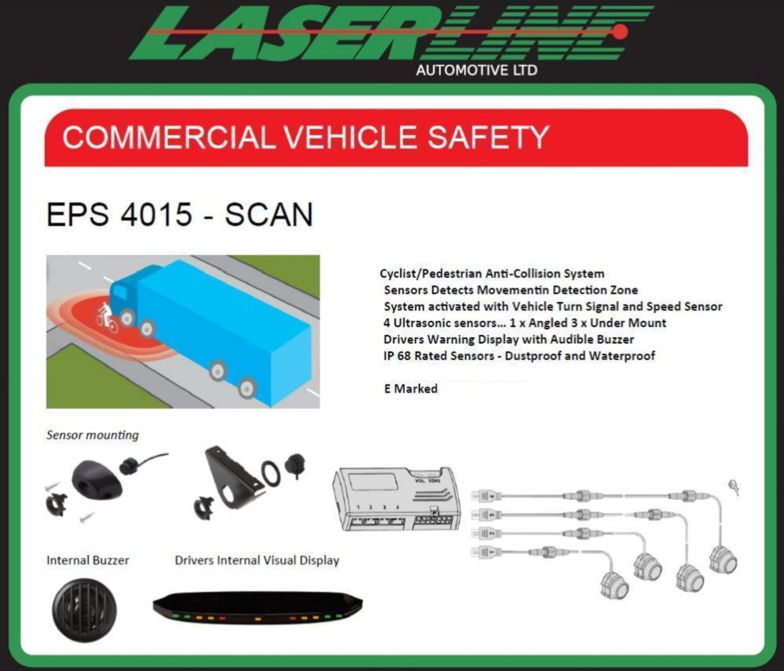 Laserline EPS4015-Scan Lorry Truck Side Scan Sensor Detect with Turn S ...