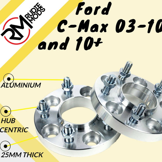 Ford C-Max 03-10 and 10 on 5x108 25mm Hubcentric wheel spacers 1 pair - UK MADE
