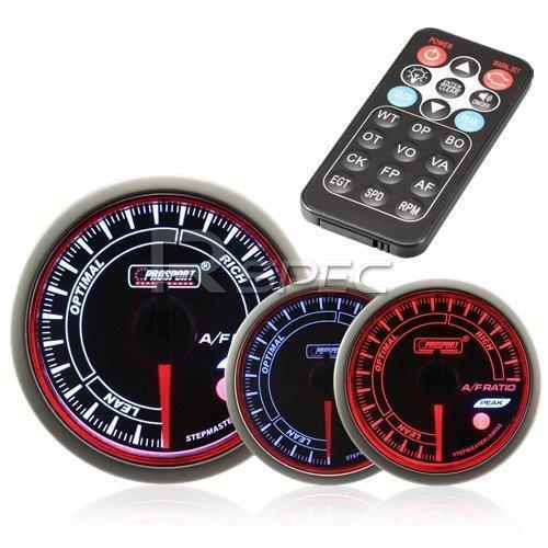 Prosport 60mm Air / Fuel Ratio Gauge Smoked Stepper with Remote Control