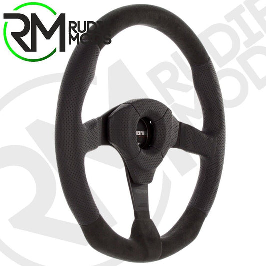 CAR STEERING WHEEL BLACK LEATHER/ALCANTARA MOMO DARK FIGHTER VDKFIGHT35BKR