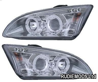 Ford Focus Mk2 2005-2008 Chrome Twin Angel Eye Headlights