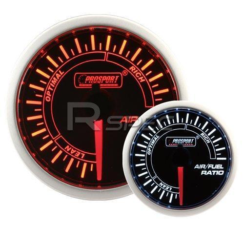 Prosport 52mm AFR Super Smoked Amber / White Air Fuel Ratio  Gauge
