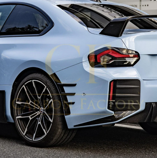 BMW G87 M2 M Performance Style Pre-Preg Carbon Fibre Rear Bumper Trims 2023-