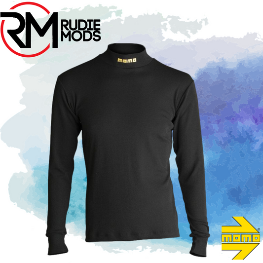MOMO Comfort Tech High Collar Shirt - Black Motorsport, Rally Karting