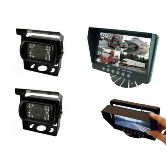Parksafe PS025C102 Car Van 7" Quad Input Parking Monitor Reversing 2 CCD Camera