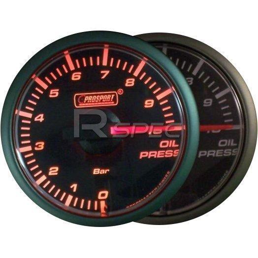 Prosport 45mm Oil Pressure BAR Gauge Amber / Clear Stepper Motor
