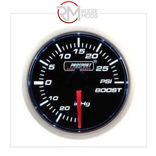 52mm Super Smoked White Turbo Boost Gauge - PSI