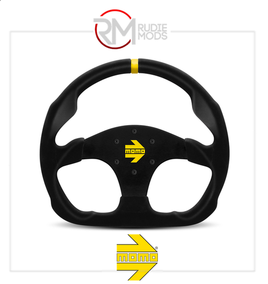 Official MOMO MOD.30 STEERING WHEEL - BLACK SUEDE NO BUTTONS Ø320mm VR30C32SUBLK