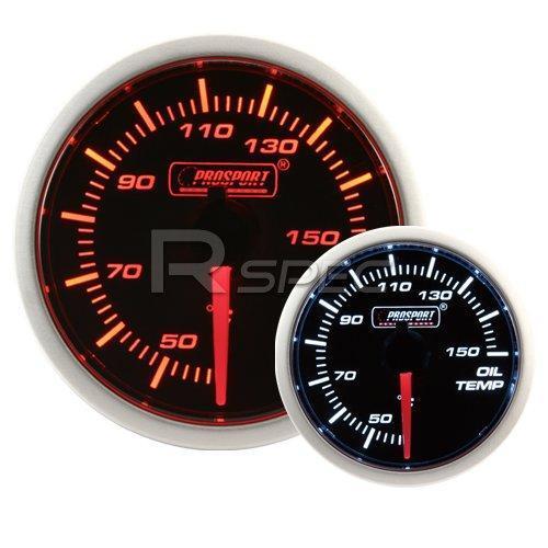 Prosport 52mm Super Smoked Amber / White Oil Temperature Deg C Gauge