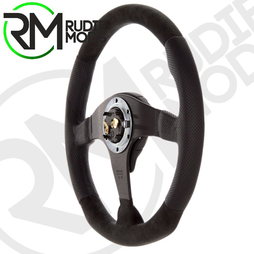 CAR STEERING WHEEL BLACK LEATHER/ALCANTARA MOMO DARK FIGHTER VDKFIGHT35BKR