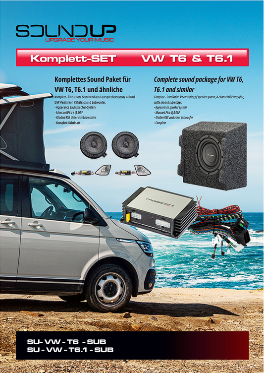 Gladen SoundUp Package for VW T6 Car Audio Speakers Subwoofer DSP Amplifier