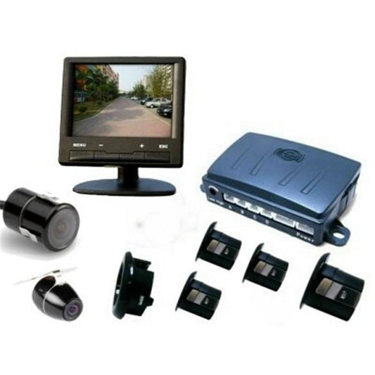 Car Van 5" Parking Monitor, 4 Reverse Sensors, Front & Rear Cemera