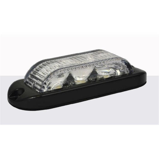 3 LED Car Van Truck Warning Light Surface Mount White Wide Angle