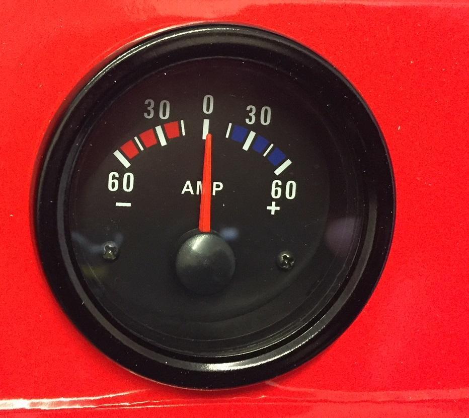 52mm Black face Waterproof Ammeter Amps Gauge 60amp