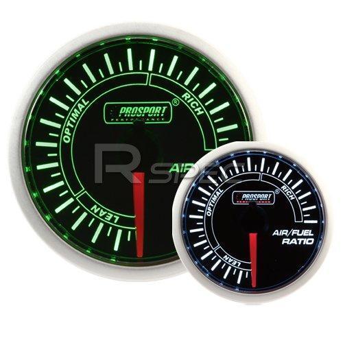 Prosport 52mm Super Smoked Green and White Air Fuel Ratio AFR Gauge