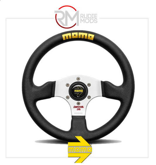 Official MOMO COMPETITION EVO STEERING WHEEL - BLACK LEATHER Ø320mm VCOMPEVO32BK